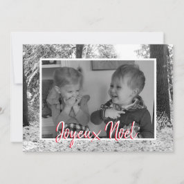 クリスマスブラック&ホワイトフォトカードジョユーヌエル