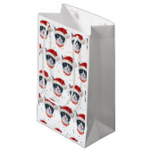 クリスマスブラック&ホワイト猫水彩 スモールペーパーバッグ (正面アングル)