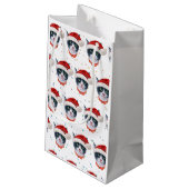 クリスマスブラック&ホワイト猫水彩 スモールペーパーバッグ (裏面アングル)
