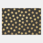 クリスマスブラック&金ゴールド3 ラッピングペーパーシート (正面)