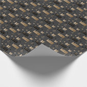 クリスマスブラックScandinaviシームレスラッピング紙 ラッピングペーパー (角)