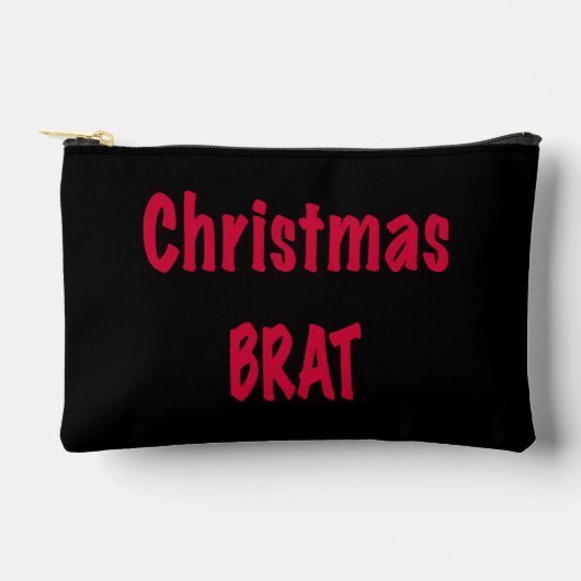 クリスマスブラットレッドオンブラック アクセサリーポーチ (正面)