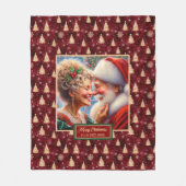 クリスマスブランケットギフトコージーヴィンテージサンタクロース フリースブランケット (正面)