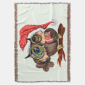 クリスマスブランケットベビーフクロウ帽子とプレゼント スローブランケット (正面縦)