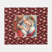 クリスマスブランケット居心地の良い贈り物ミスター&ミセス・クロース フリースブランケット (正面(横))