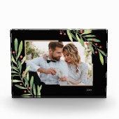 クリスマスブランチとベリーカスタムズブラック フォトブロック (正面)