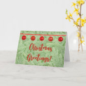 クリスマスブランチオーナメントグリーティングカード カード (黄色い花)