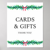 クリスマスブランチカードとギフトベビーシャワー ポスター (正面)