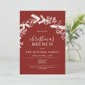 クリスマスブランチパインベリーリースレッド 招待状 (スタンド正面)