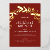 クリスマスブランチパインベリ葉ーズ赤 箔シーズンカード (正面)