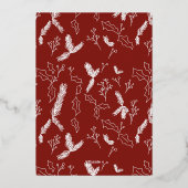 クリスマスブランチパインベリ葉ーズ赤 箔シーズンカード (裏面)