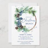 クリスマスブランチパインリーステンプレート 招待状 (正面)