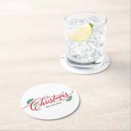 クリスマスブランチメリークリスマスパーティーコースター ラウンドペーパーコースター