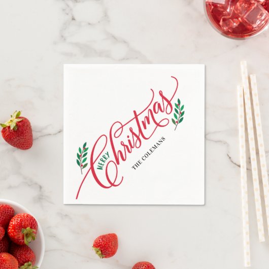 クリスマスブランチメリークリスマスパーティーナプキン スタンダードカクテルナプキン (インサイチュ)