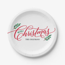 クリスマスブランチメリークリスマスパーティープレート ペーパープレート