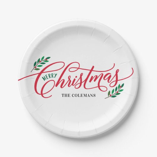 クリスマスブランチメリークリスマスパーティープレート ペーパープレート (正面)