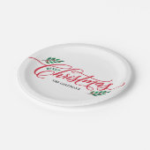 クリスマスブランチメリークリスマスパーティープレート ペーパープレート (アングル)