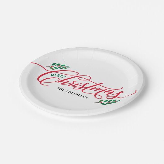 クリスマスブランチメリークリスマスパーティープレート ペーパープレート (アングル)