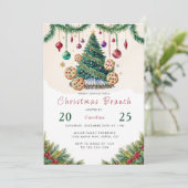 クリスマスブランチ招待状カード – ホリデーブランチ 招待状 (スタンド正面)