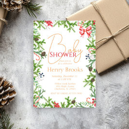 クリスマスブランチ赤ちゃん男女兼用シャワー 招待状
