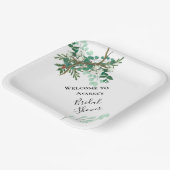 クリスマスブランチ赤と緑のシャワー ペーパープレート (傾斜あり)