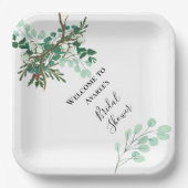 クリスマスブランチ赤と緑のシャワー ペーパープレート (正面)