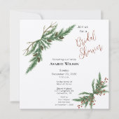 クリスマスブランチ赤と緑のシャワー 招待状 (正面)