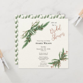 クリスマスブランチ赤と緑のシャワー 招待状