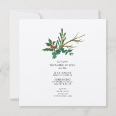 クリスマスブランチ赤と緑のシャワー 招待状 (裏面)