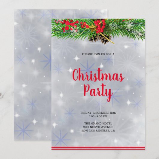 クリスマスブランチ 招待状 (正面/裏面)