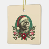 クリスマスブリティッシュショートヘアキャットセラミックオーナメント セラミックオーナメント (左)