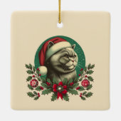 クリスマスブリティッシュショートヘアキャットセラミックオーナメント セラミックオーナメント (裏面)