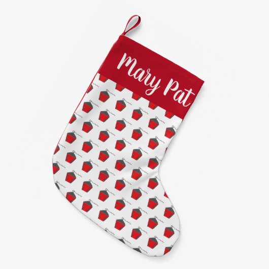クリスマスブリンマーワーレッドランタン スモールクリスマスストッキング (正面 (吊り時))