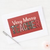 クリスマスブリーメリー先生ヒョウ 長方形シール (封筒)