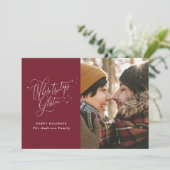 クリスマスブルゴーニュの森の冬のエレガント台本 シーズンカード (スタンド正面)