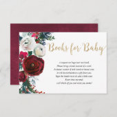 クリスマスブルゴーニュの金ゴールドフローラブックベビーエンクル エンクロージャーカード (正面/裏面)