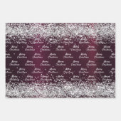 クリスマスブルゴーニュエレガントー銀 ラッピングペーパーシート (正面3)