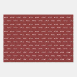 クリスマスブルゴーニュパープルピンクシック版 ラッピングペーパーシート