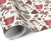 クリスマスブルゴーニュ熱いココアピネコン ラッピングペーパー (ロールコーナー)