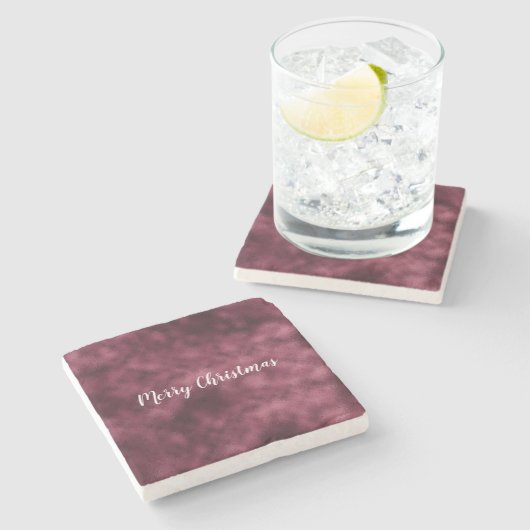 クリスマスブルゴーニュ赤 ストーンコースター (横)
