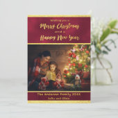 クリスマスブルゴーニュ金ゴールド星写真カード シーズンカード (スタンド正面)