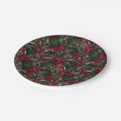 クリスマスブルゴーニュPoinsettia花水彩 ペーパープレート (アングル)