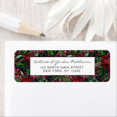 クリスマスブルゴーニュPoinsettia花水彩 ラベル (インサイチュ)