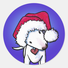クリスマスブルテリアキニアートステッカー ラウンドシール