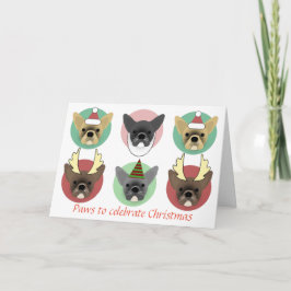 クリスマスブルドッグの子犬 シーズンカード