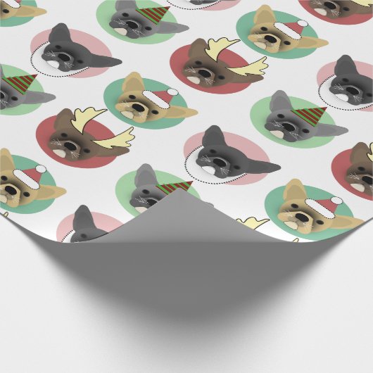 クリスマスブルドッグパピー ラッピングペーパー (角)