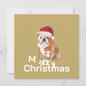 クリスマスブルドッグメリーグリーティングカード (正面)