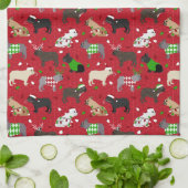 クリスマスブルドフランスのッグ キッチンタオル (折り畳み)