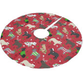 クリスマスブルドフランスのッグ ブラッシュドポリエステルツリースカート (アングル)