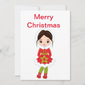 クリスマスブルネット人形 シーズンカード (正面)